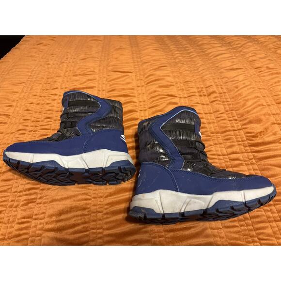 Hobibear Blue&Black Snow Kid’s Boots Winter Warm Soft Comfortable Slip-On Size 3 - Picture 5 of 7